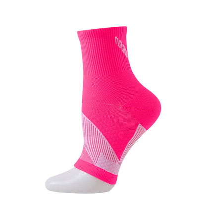 Solid Color Open Toe Compression Socks(3 Pairs) - Pink - L/XL - image 3