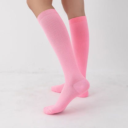 Candy Color Vertical Stripe Athletic Compression Socks(7 Pairs) - image 5