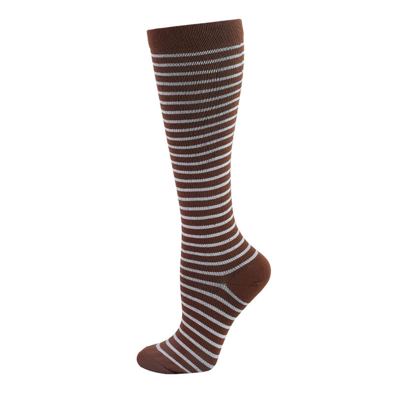 Polka Dot Heart Print Compression Socks(6 Pairs) - C - L/XL - image 3
