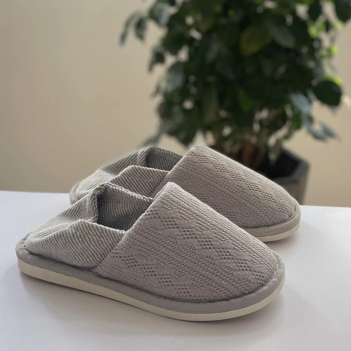 Simple Soft Sole Home Slippers - Grey - EU44-45(US10-11) - image 2