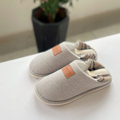 Simple Plaid Stitching Non-slip Slippers - image 10