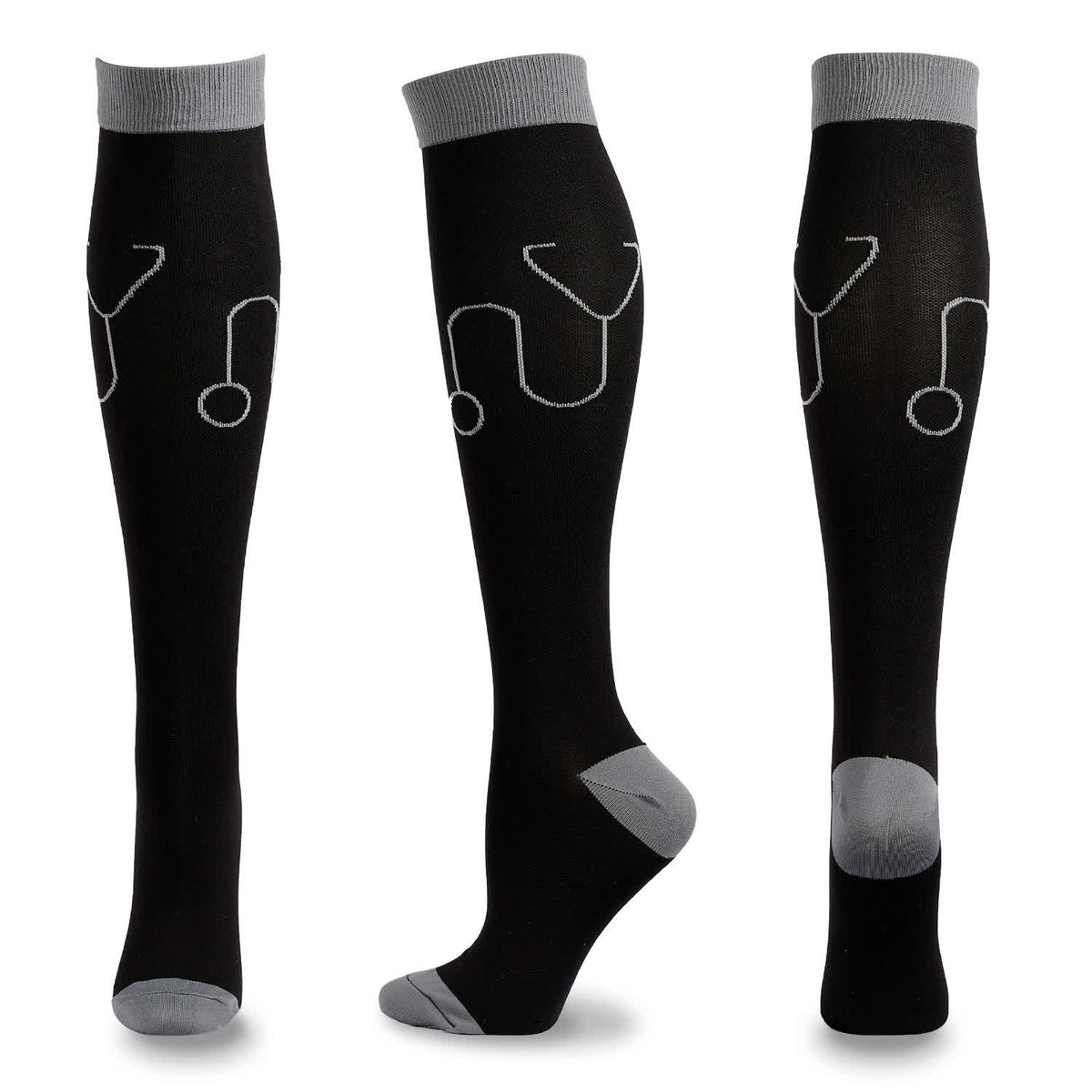 Medical Pattern Print Compression Socks(5 Pairs) - D - L/XL - image 10
