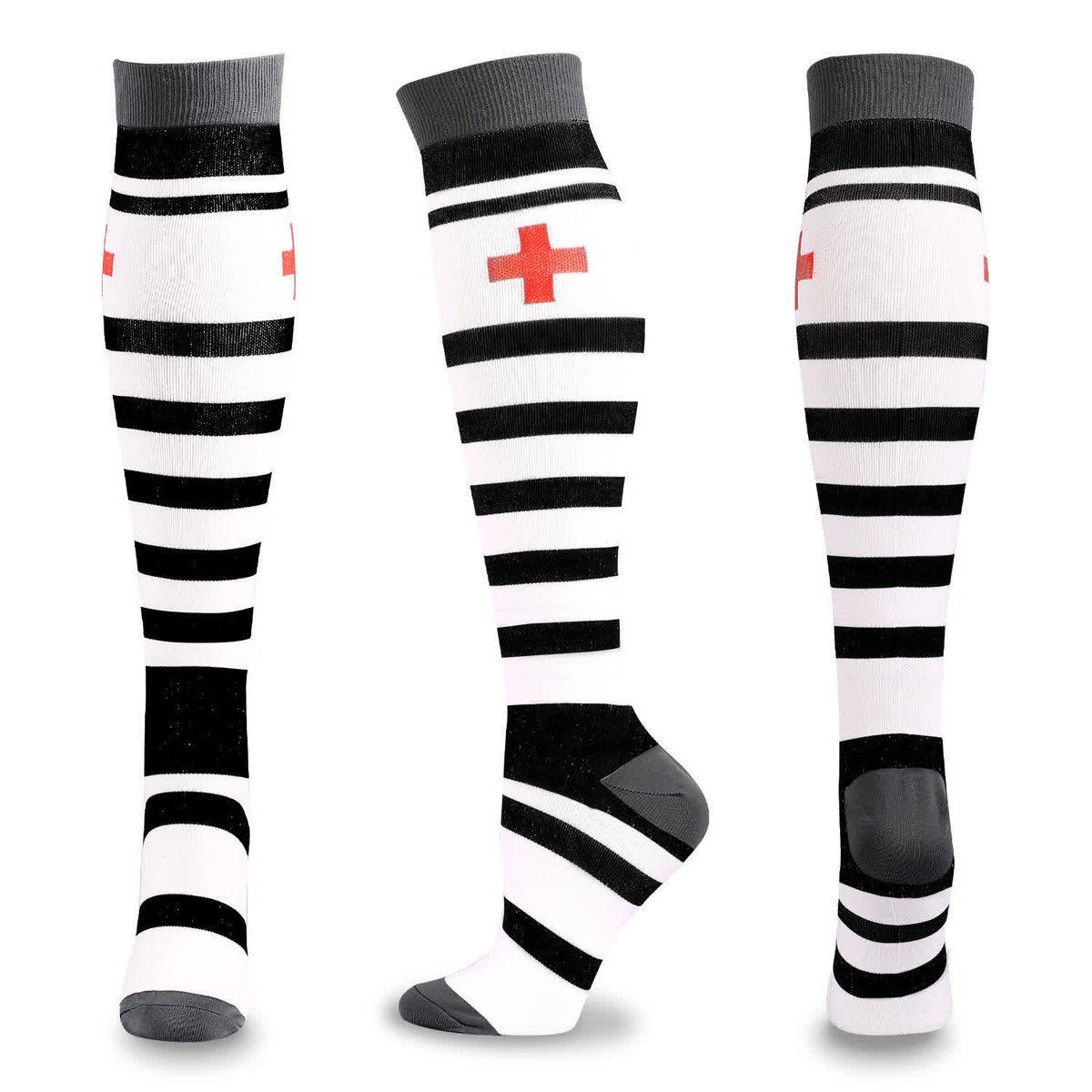 Medical Pattern Print Compression Socks(5 Pairs) - B - L/XL - image 8