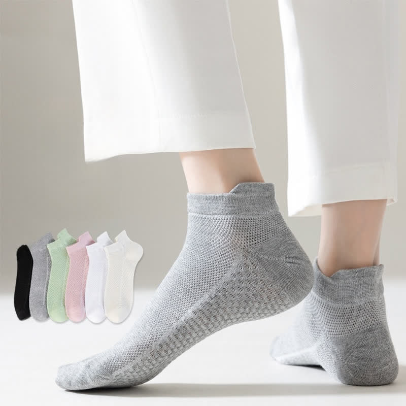 Thin Mesh Breathable Cotton Ankle Socks(6 Pairs) - image 2