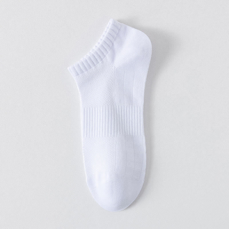 Lightweight Breathable Mesh Solid Color No Show Socks(6 Pairs) - White - EU44-50(US10-15) - image 5