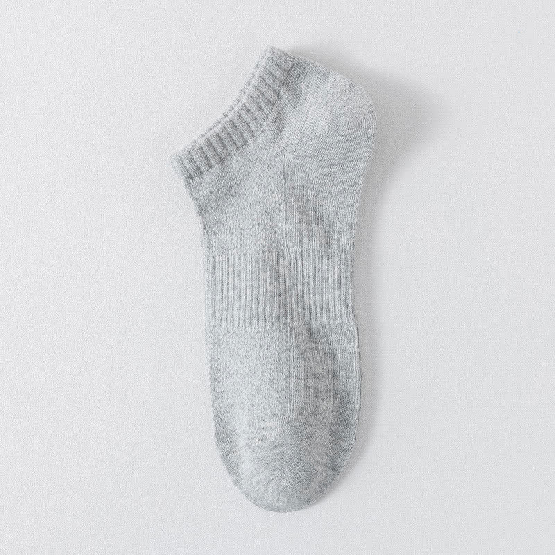 Lightweight Breathable Mesh Solid Color No Show Socks(6 Pairs) - Light Gray - EU44-50(US10-15) - image 7