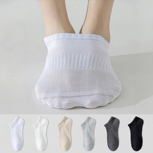 Lightweight Breathable Mesh Solid Color No Show Socks(6 Pairs) - Multicolor - EU44-50(US10-15) - image 0