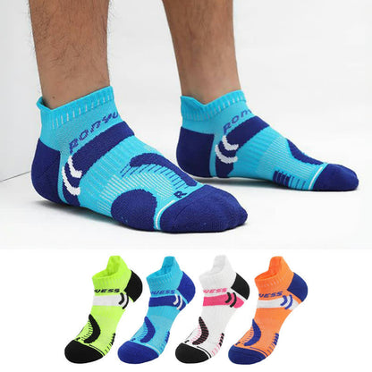 Bright Color Block Breathable Sports Ankle Socks(4 Pairs) - image 0