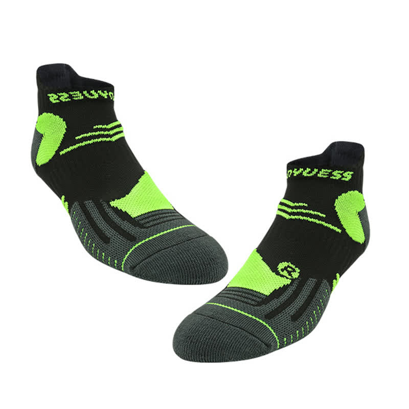 Colorful Block Breathable Sports Ankle Socks(5 Pairs) - Black - EU39-44(US6-10) - image 1