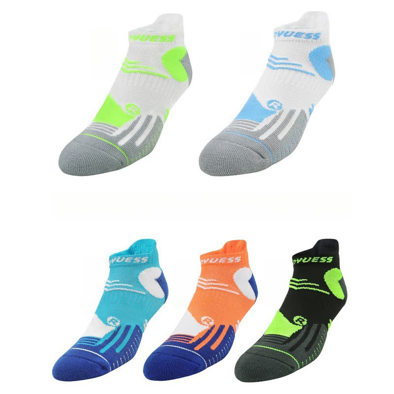 Colorful Block Breathable Sports Ankle Socks(5 Pairs) - Multicolor - EU39-44(US6-10) - image 0