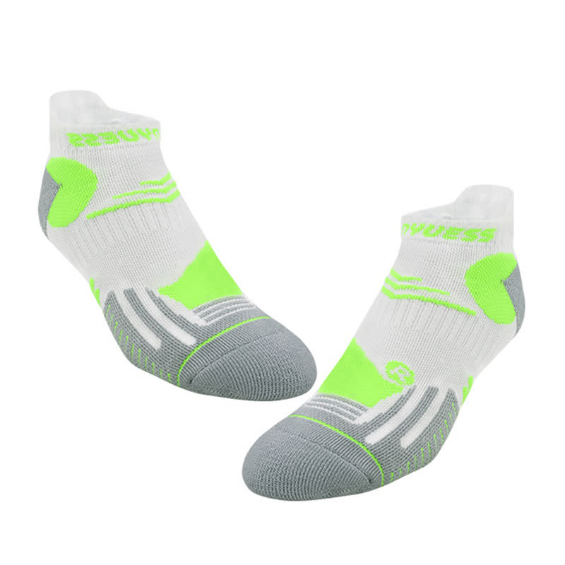 Colorful Block Breathable Sports Ankle Socks(5 Pairs) - White&Green - EU39-44(US6-10) - image 4