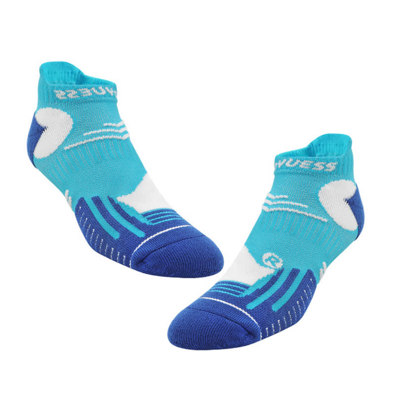 Colorful Block Breathable Sports Ankle Socks(5 Pairs) - Blue - EU39-44(US6-10) - image 2