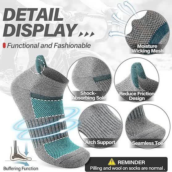 Stripe Print Sports Ankle Socks(6 Pairs) - image 1