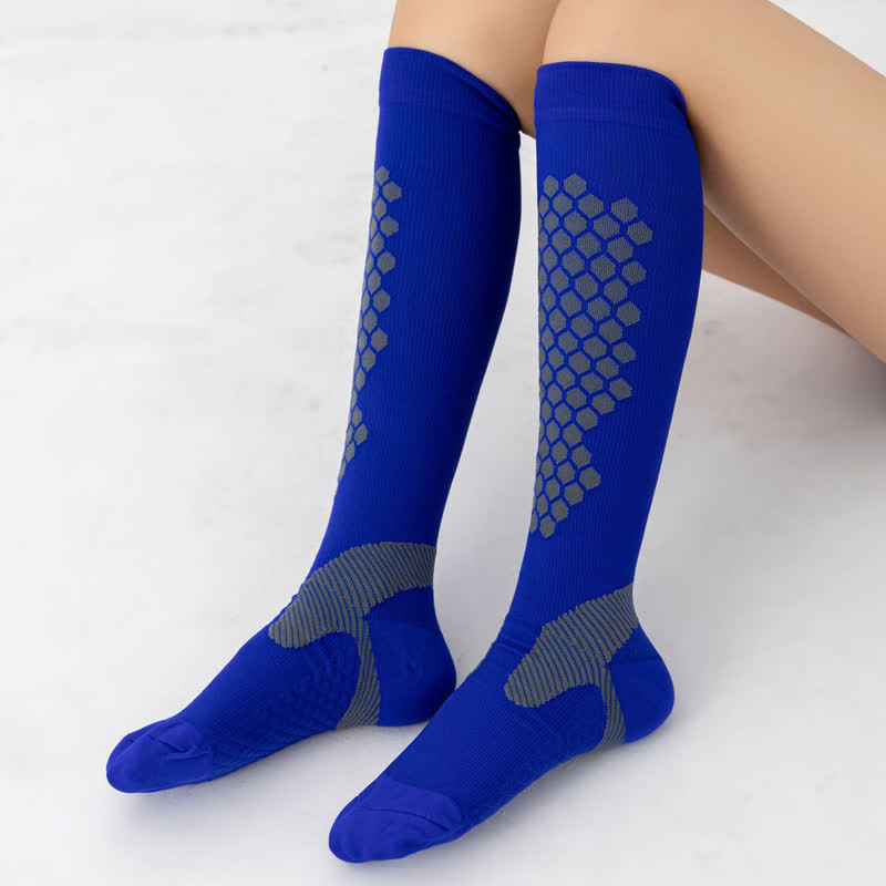 Geometric Pattern Compression Socks(3 Pairs) - image 8
