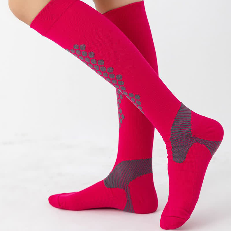 Geometric Pattern Compression Socks(3 Pairs) - image 3