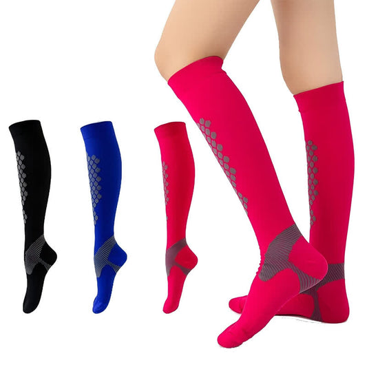 Geometric Pattern Compression Socks(3 Pairs) - image 0