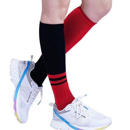 Striped Color Block Compression Socks(4 Pairs) - image 1