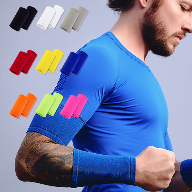 Solid Color Outdoor Sports Compression Wrist Sleeves(2 Pairs) - image 0