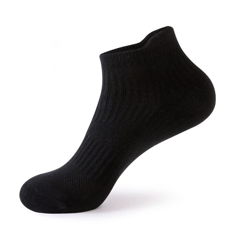 Solid Color Breathable Sweat-wicking Sports Socks(5 Pairs) - Black - EU39-44(US6-10) - image 12