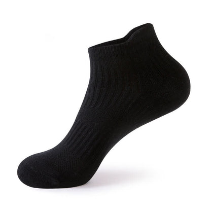 Solid Color Breathable Sweat-wicking Sports Socks(5 Pairs) - Black - EU39-44(US6-10) - image 12