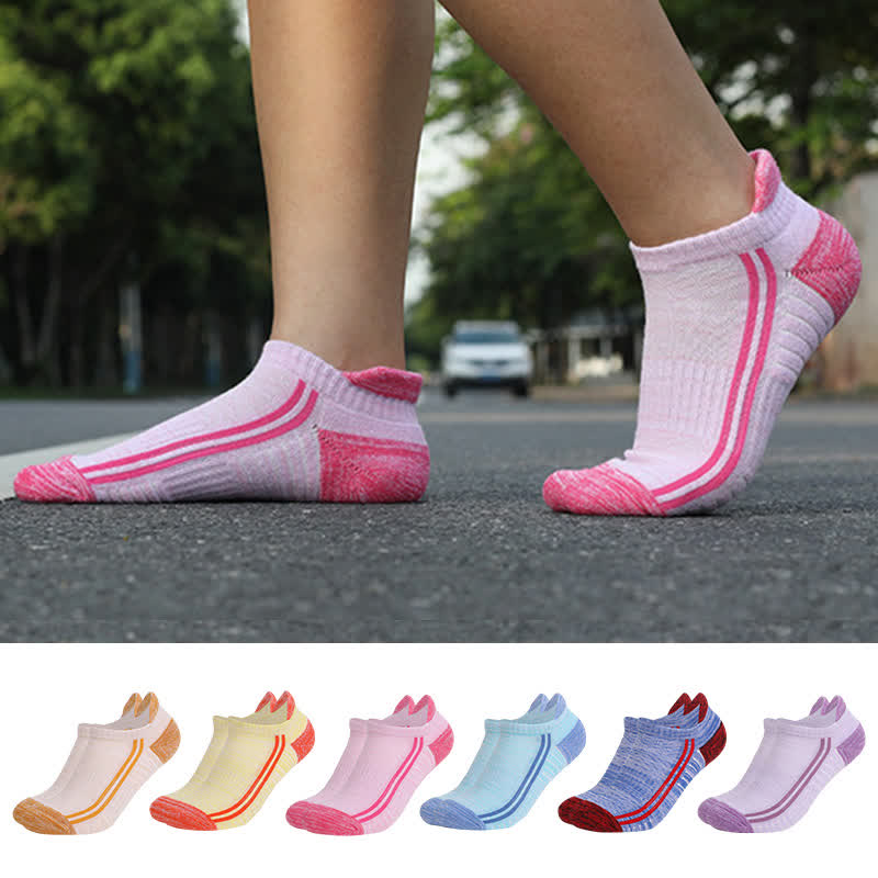 Colorful Striped Cotton Sweat-wicking Breathable Socks(6 Pairs) - image 0