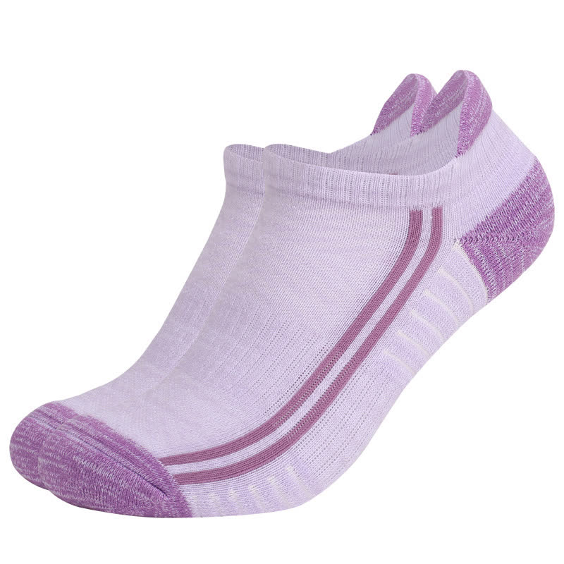 Colorful Striped Cotton Sweat-wicking Breathable Socks(6 Pairs) - Purple - EU39-42(US6-8.5) - image 6