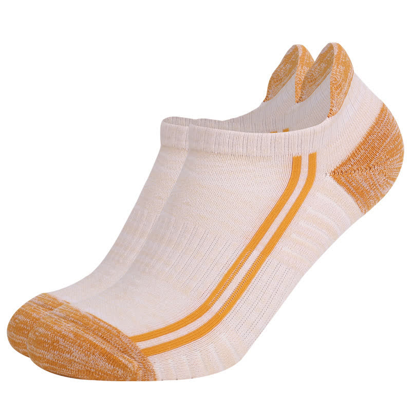 Colorful Striped Cotton Sweat-wicking Breathable Socks(6 Pairs) - Orange - EU39-42(US6-8.5) - image 8