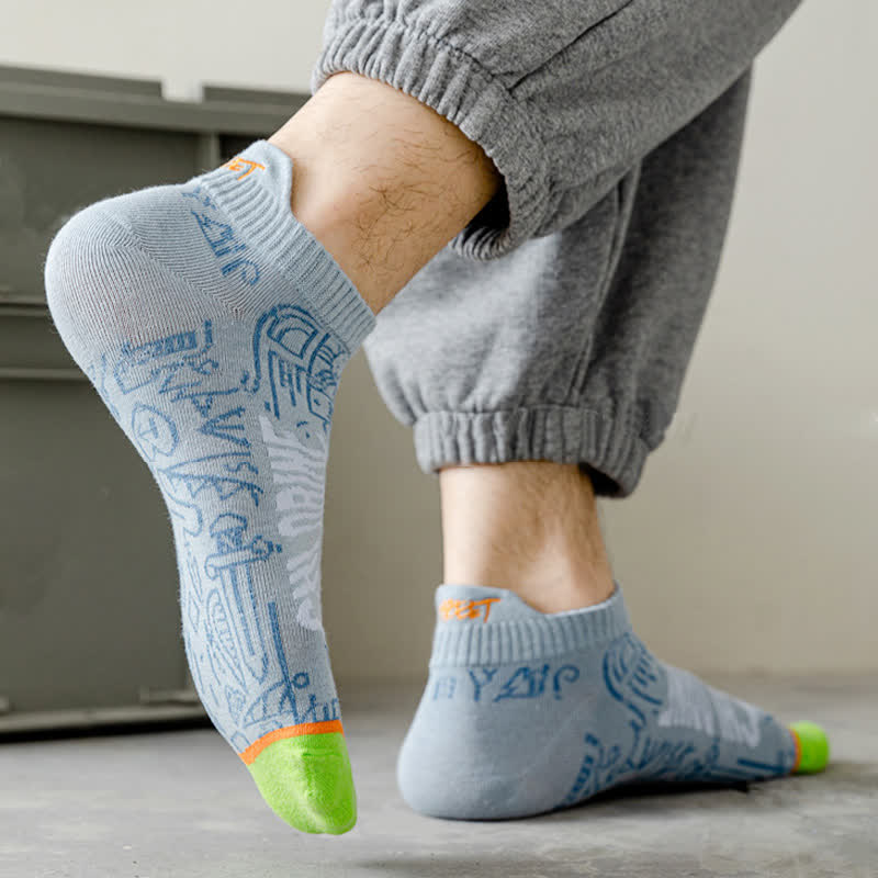 Artistic Pattern Cotton Breathable Socks(5 Pairs) - image 4