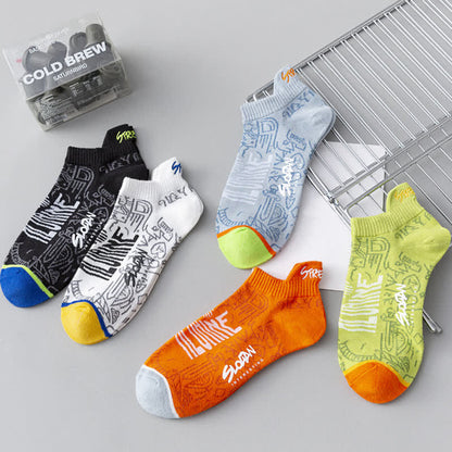 Artistic Pattern Cotton Breathable Socks(5 Pairs) - image 2