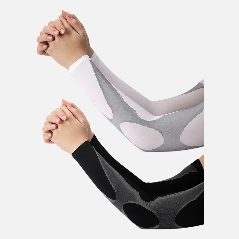 Striped Outdoor Sports Sun Protection Arm Sleeves(4 Pairs) - Multicolor - image 3