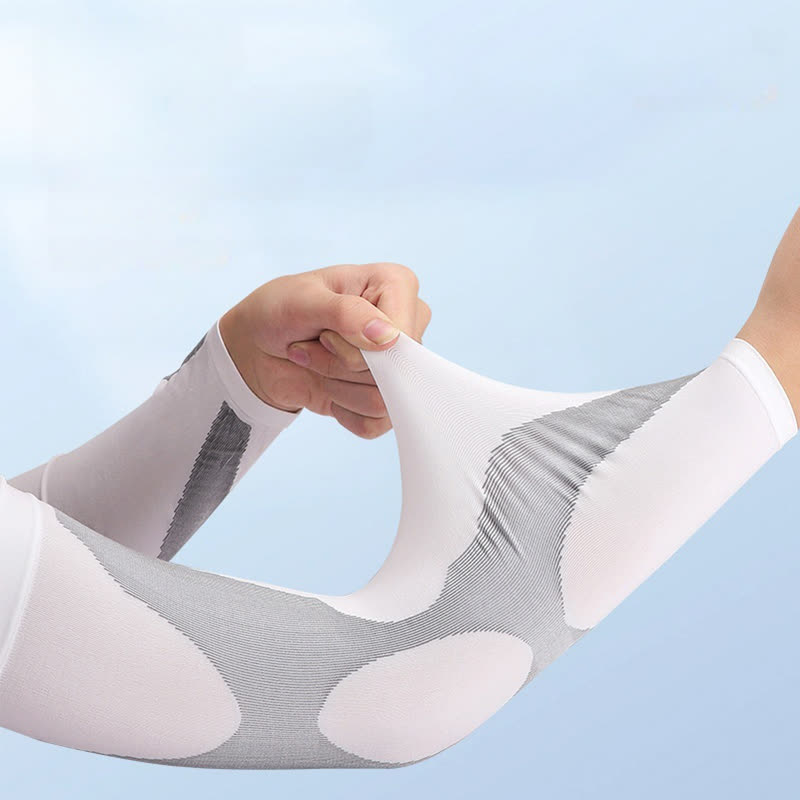 Striped Outdoor Sports Sun Protection Arm Sleeves(4 Pairs) - image 1