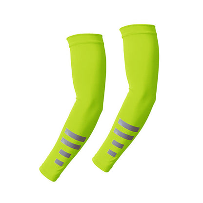 Reflective Outdoor Sun Protection Quick-Dry Arm Sleeves(3 Pairs) - Yellow - image 3