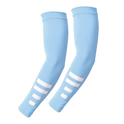 Reflective Outdoor Sun Protection Quick-Dry Arm Sleeves(3 Pairs) - Light Blue - image 5