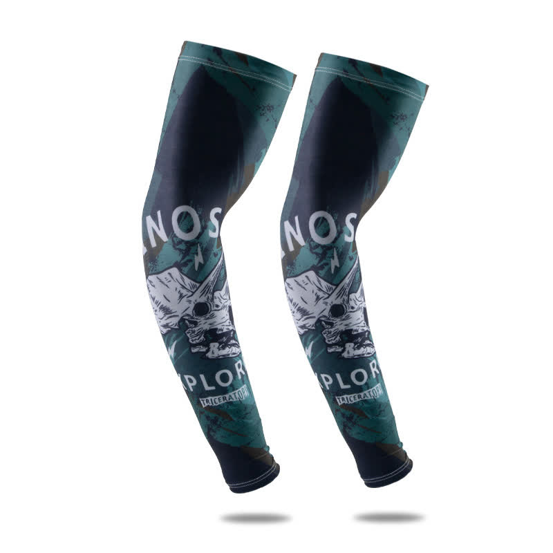 Patterned Outdoor Sun Protection Breathable Arm Sleeves(4 Pairs) - B - image 3
