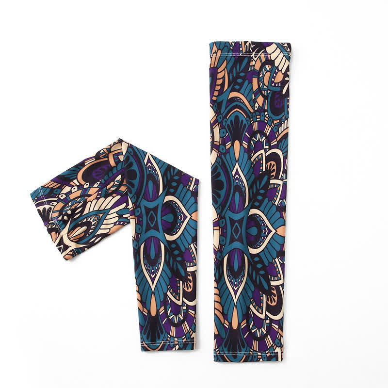 Patterned Outdoor Sun Protection Breathable Arm Sleeves(4 Pairs) - image 2
