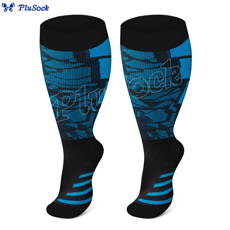 Plus Size Graphic Fitness Compression Socks(3 Pairs) - image 2