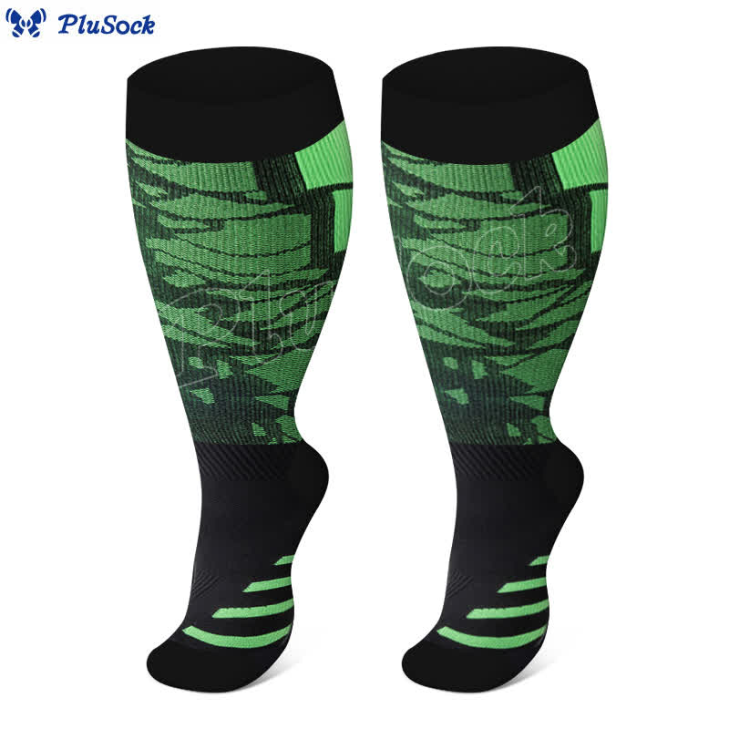 Plus Size Graphic Sports Compression Socks(3 Pairs) - image 2