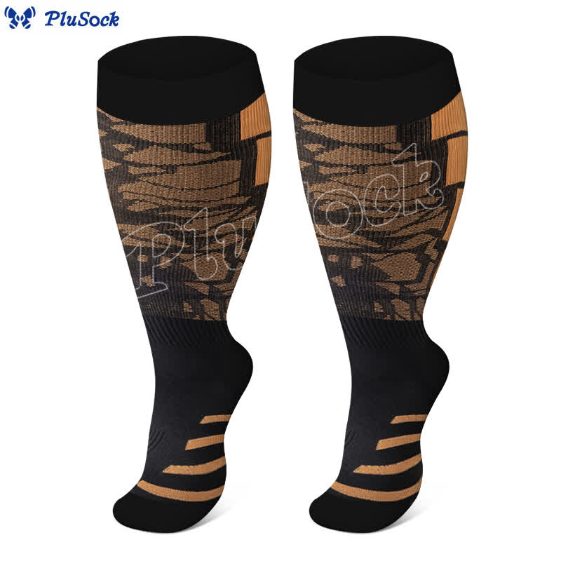 Plus Size Graphic Sports Compression Socks(3 Pairs) - image 1