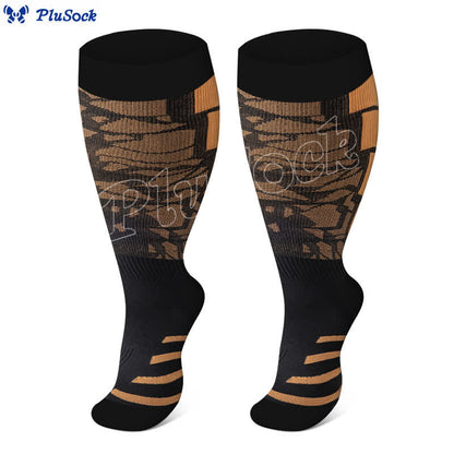 Plus Size Graphic Sports Compression Socks(3 Pairs) - image 1