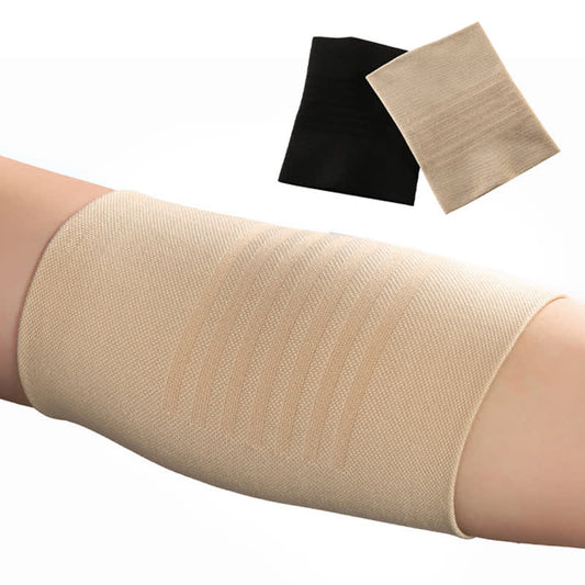 Solid Color Sports Compression Elbow Sleeves(3 Packs) - Black*2+Nude - 3XL - image 0