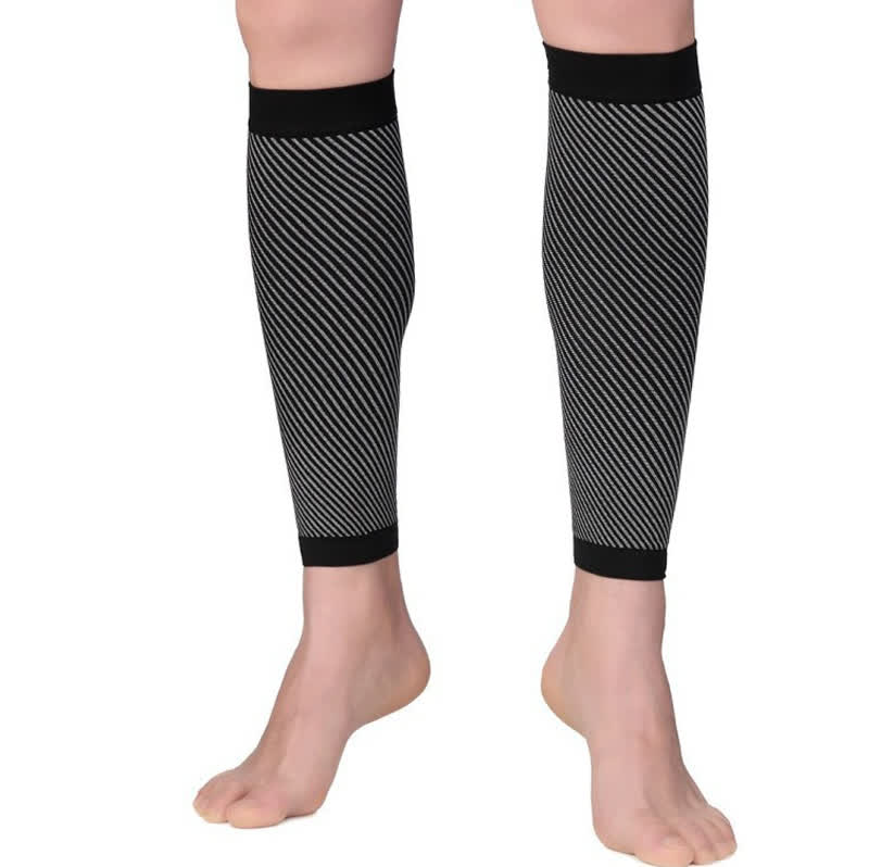 Striped Sports Compression Calf Sleeves(2 Pairs) - image 4