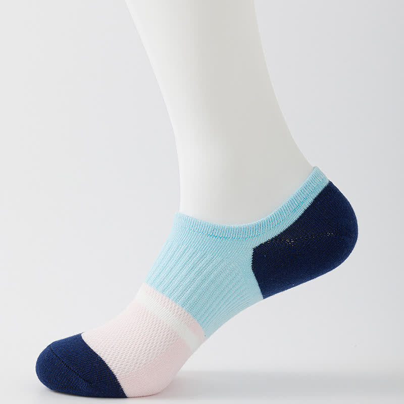 Color Stitching Sports Breathable Ankle Compression Socks(6 Pairs) - Blue - EU40-45(US7-11) - image 11