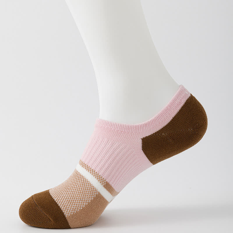 Color Stitching Sports Breathable Ankle Compression Socks(6 Pairs) - Pink - EU40-45(US7-11) - image 8