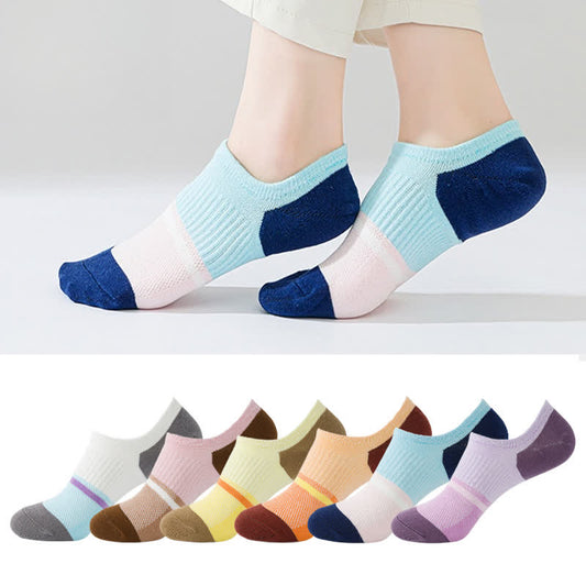 Color Stitching Sports Breathable Ankle Compression Socks(6 Pairs) - image 0