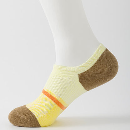 Color Stitching Sports Breathable Ankle Compression Socks(6 Pairs) - Yellow - EU40-45(US7-11) - image 4