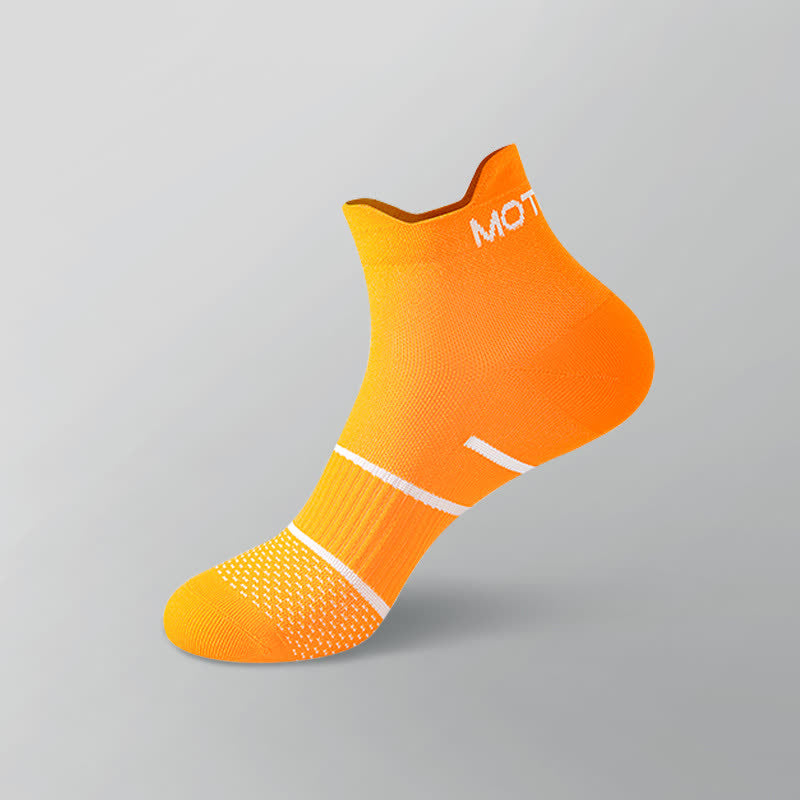 Letter Thin Solid Color Breathable Ankle Compression Socks(6 Pairs) - Orange - EU38-44(US5-10) - image 7