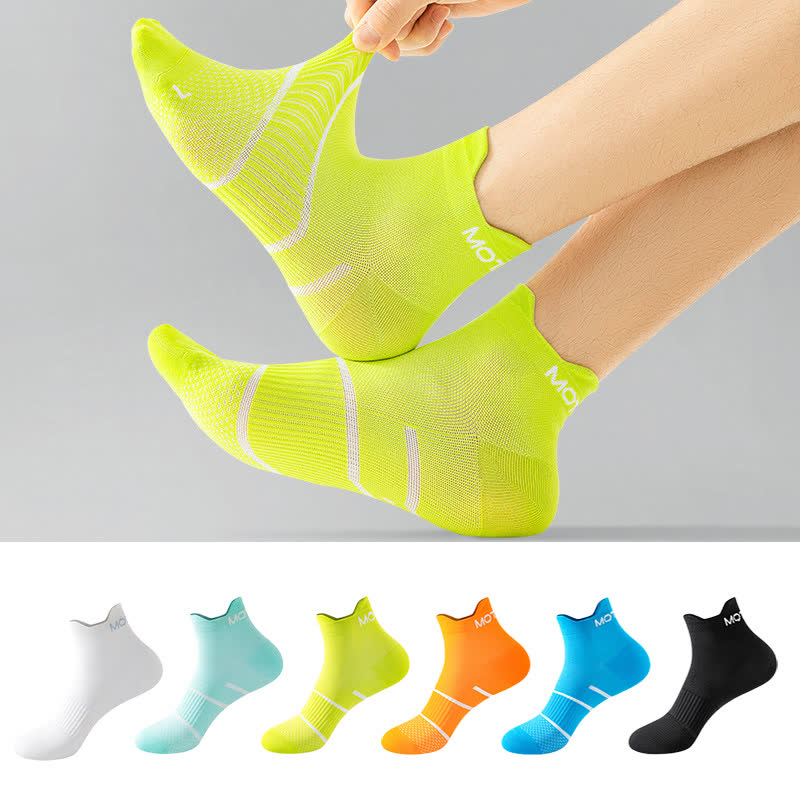 Letter Thin Solid Color Breathable Ankle Compression Socks(6 Pairs) - image 0