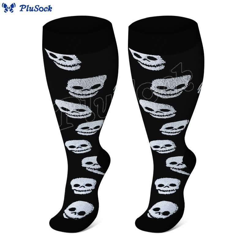 Plus Size Skull Print Compression Socks - image 4