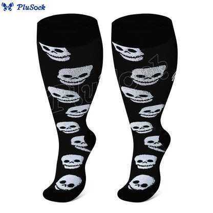 Plus Size Skull Print Compression Socks - image 4