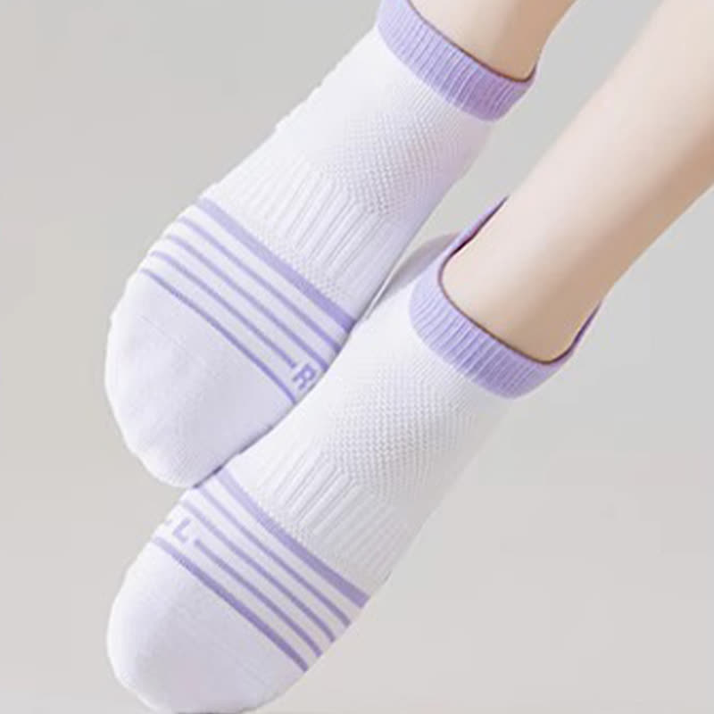 Striped Sweat-wicking Cotton Sports Ankle Compression Socks(6 Pairs) - image 10